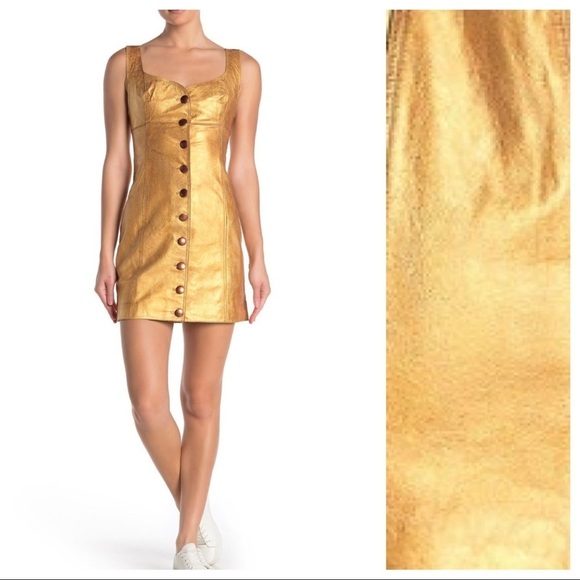 NWT. Free People Goldie Leather Mini Dress Size 2. - Picture 1 of 9